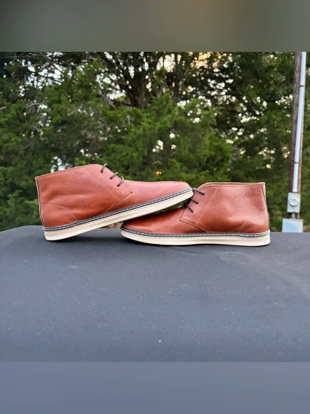 Johnston & Murphy Boys McGuffey Chukka Brown Leather Boots Size 7 M NWOT